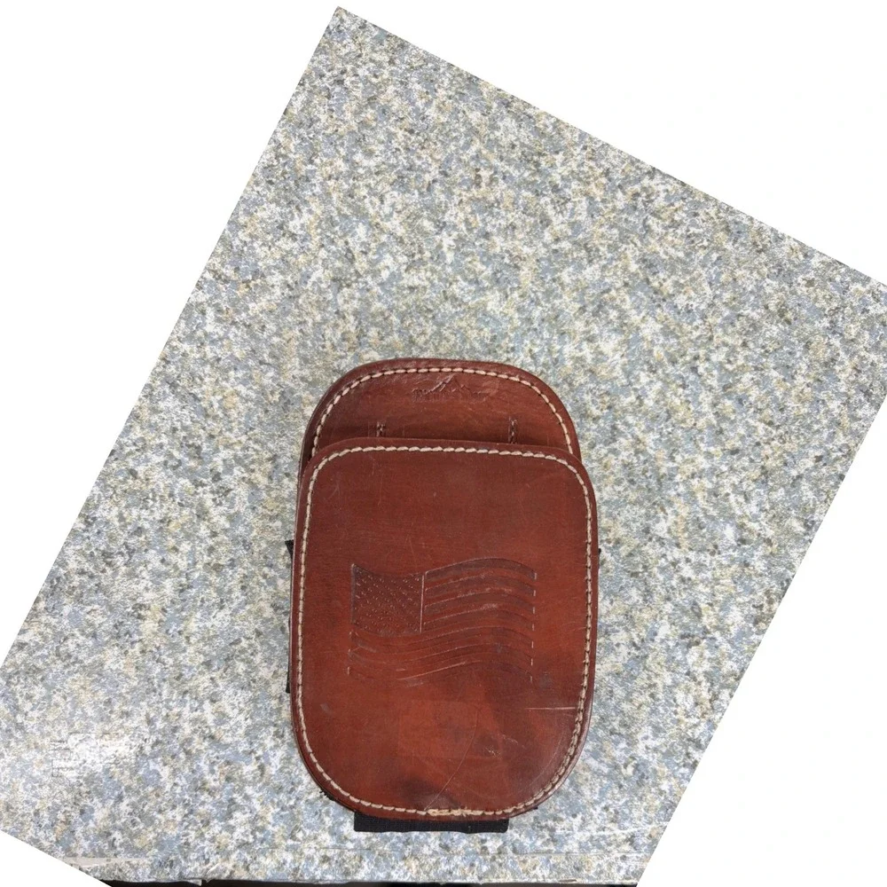 Tale of Knives Leather Phone Holster Brown American Flag Belt Clip EDC Case